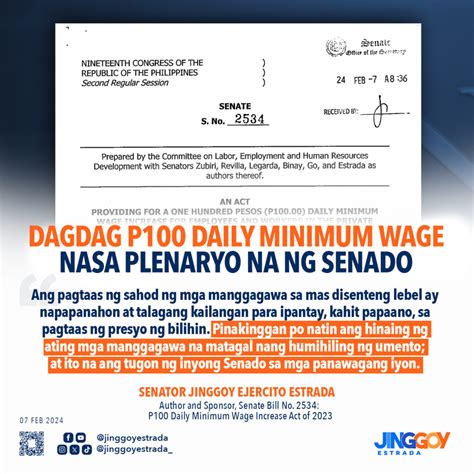 minimum wage cebu 2024|Senate approves P100 daily wage hike bill .